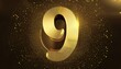 © Rindi - Happy 9 year birthday gold greeting background