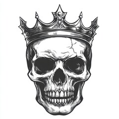 skull wearing a crown. the decoration element for halloween.