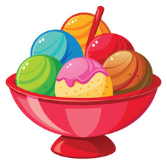 Ice cream scoops vector illustration