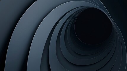 Poster - Swirling dark shapes create a mesmerizing tunnel effect, drawing you in with a modern, stylish vibe. The gradient of light and shadow adds depth, making it perfect for a creative touch