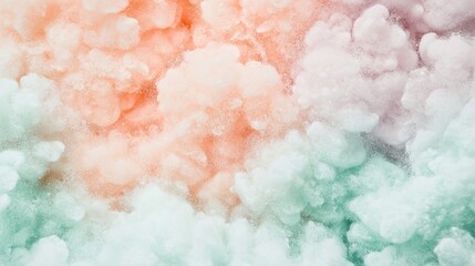 Poster - Orange, pink, and green foam creates a swirling, abstract texture, perfect for backgrounds and design projects with a pastel color palette