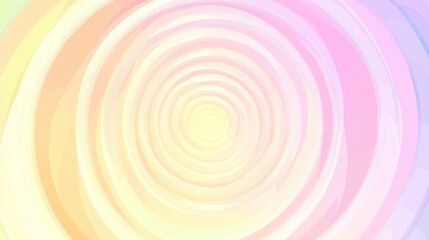 Poster - Pastel colored concentric circles creating a tunnel effect and converging to the center over a gradient background, ideal for websites, presentations and graphic projects