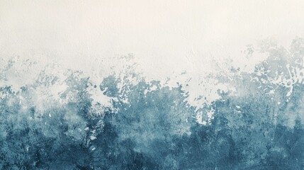 Poster - White background featuring abstract shapes created by a blue watercolor effect, providing a unique and artistic backdrop