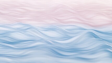 Poster - Smooth, flowing lines in pastel shades of blue and pink create a dreamy, abstract background, perfect for adding a touch of elegance and tranquility to any project