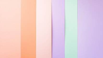 Poster - Vertical stripes of pastel colored paper creating a colorful and textured background, ideal for design projects, presentations, or creative endeavors