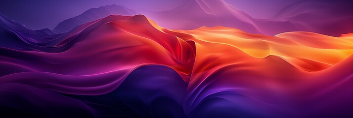 Poster - A purple and orange gradient background with smooth curves, dark color backgrounds, light black and navy blue, high speed photography