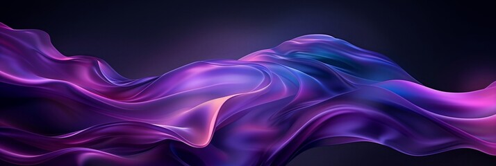 Poster - Abstract purple and blue background with smooth curves and lines, creating an elegant and futuristic wallpaper for digital art or design projects.