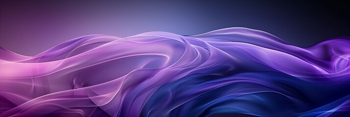 Poster - Abstract purple and blue background with smooth curves and lines, creating an elegant and futuristic wallpaper for digital art or design projects.
