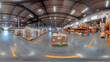 © thien - panoramic view of high tech warehouse filled with organized pallets and shelves, showcasing modern logistics and efficient storage solutions