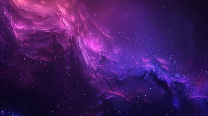 Wall Mural - A vivid cosmic nebula displays a stunning blend of purple and pink hues, swirling gracefully amidst a backdrop of twinkling stars in the vastness of deep space, evoking a sense of wonder and mystery.
