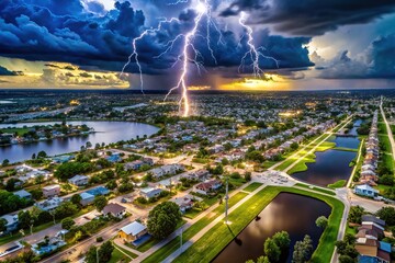 Cape Coral Florida Powerlines Hurricane Ian Silhouette Photography