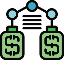 Poster - This icon represents a digital payment system connecting two digital wallets for seamless money transfers