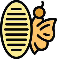 Poster - Butterfly leaving cocoon, metamorphosis icon, thin line vector illustration, suitable for web and mobile
