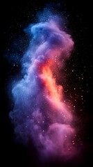 Wall Mural - A colorful nebula in the night sky.