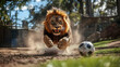 © Siasart - Lion Playing Soccer Realistic Image