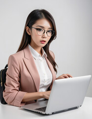 Wall Mural - woman working on laptop