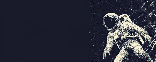Wall Mural - an astronaut floating in space, showcasing the vastness of the universe.