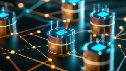 Poster - Futuristic Technology Network with Digital Circuits