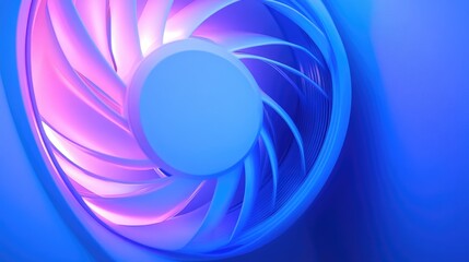 Poster - Colorful Abstract Fan Design in Blue Lighting