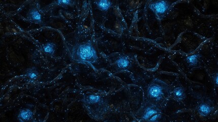 Poster - Glowing Blue Neural Network Backgrounds for Design