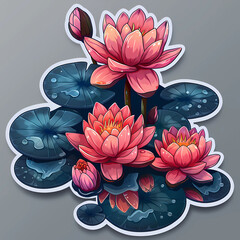 Wall Mural - pink lotus flower