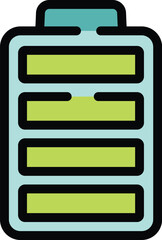 Poster - simple battery icon is depicting an almost full charge level, indicating sufficient power