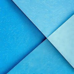 Poster - A vibrant composition of blue paper in various shades creates an intriguing geometric pattern. The textures and colors interact dynamically, emphasizing the artistry of simple materials.