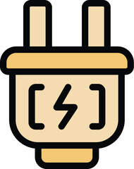 Poster - Simple icon of an electric plug showing a power supply symbol, representing electricity and charging