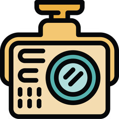Poster - Modern dash cam is recording the traffic on the road