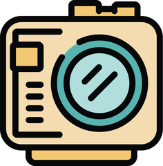 Poster - This colorful icon features a digital camera, symbolizing photography and capturing memories
