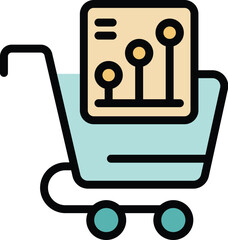 Poster - This colorful icon represents the concept of sales growth in retail