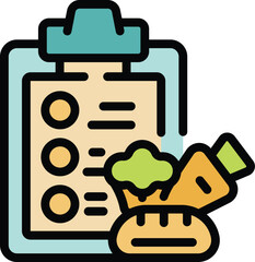 Poster - This icon of a clipboard with a healthy food checklist is perfect for your nutrition and wellness projects