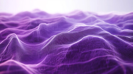 Wall Mural - Abstract representation of purple waves suggesting motion and depth in a digital landscape