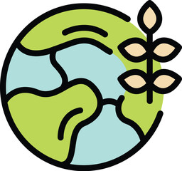Poster - Simple colorful icon representing the concept of global agriculture and the importance of protecting our planet