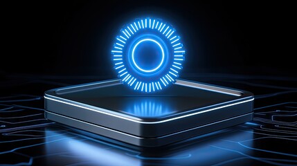 Poster - Futuristic Blue Glow Technology Interface Concept