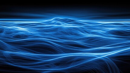 Poster - Ethereal Blue Waves in Motion