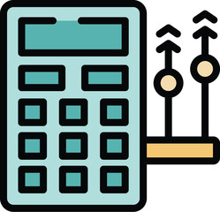 Poster - Calculator is calculating increasing numbers represented by arrows pointing up