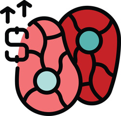 Poster - This vector icon illustrates the concept of rising meat prices