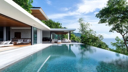 Poster - Modern Villa with Infinity Pool Overlooking the Ocean