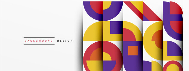 Poster - Geometric design abstract background - circles squares