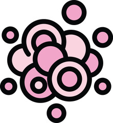 Aufkleber - Abstract composition formed by pink bubbles floating