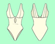 © MdAbir - One-Piece Swimsuits template flat sketch