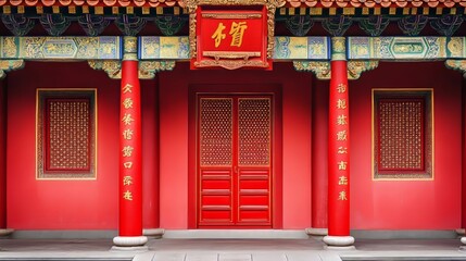 Poster - chinese temple door