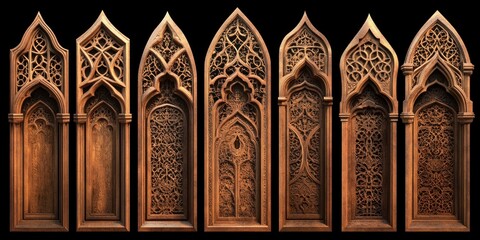 Poster - Intricately carved wooden architectural elements showcasing Gothic design.