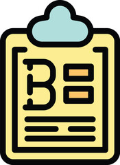 Poster - Yellow clipboard with bitcoin symbol representing cryptocurrency trading and market analysis
