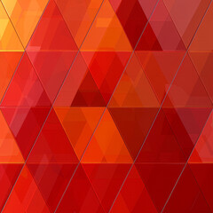 Poster - A vibrant arrangement of red and orange triangles creates a striking geometric pattern on a tiled surface. The design showcases various shades, giving depth and visual interest to the composition.