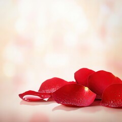 Poster - Soft Focus Rose Petals with Water Droplets