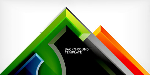 Poster - Geometric design abstract background - circles and triangles