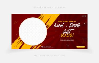 Template design Food banner for promotion. eateries, restaurant, cafe and more purpose promotion