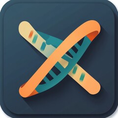 A modern and colorful app icon design concept featuring a unique representation of genetic code. Ideal for technology, biology, and app development projects.